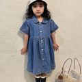 【BS103】韓版牛仔襯衫兄妹短袖洋裝套裝(1色)_6 【BS103】韓版牛仔襯衫兄妹短袖洋裝套裝(1色)_6