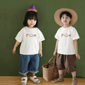 【F039】日系字母笑臉全家福親子短袖上衣(4色)_1 【F039】日系字母笑臉全家福親子短袖上衣(4色)_1