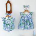 【BS161】韓版水藍繽紛花無袖包屁衣小洋裝(送髮箍)(1色)_2 【BS161】韓版水藍繽紛花無袖包屁衣小洋裝(送髮箍)(1色)_2