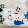 【F058】日系撞色笑臉字母全家福親子短袖上衣(1色)_2 【F058】日系撞色笑臉字母全家福親子短袖上衣(1色)_2
