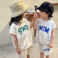 【BS188】韓版SWIM兄妹短袖套裝(1色) 【BS188】韓版SWIM兄妹短袖套裝(1色)