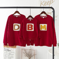 【F095】日系紅色大字母全家福親子長袖上衣(1色)_1 【F095】日系紅色大字母全家福親子長袖上衣(1色)_1