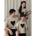 【F157】日系大黑愛心全家福親子短袖上衣洋裝(1色)_1 【F157】日系大黑愛心全家福親子短袖上衣洋裝(1色)_1