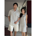 【F167】日系渡假直條紋全家福親子短袖襯衫洋裝(1色)_3 【F167】日系渡假直條紋全家福親子短袖襯衫洋裝(1色)_3