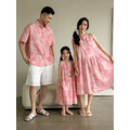 【F168】日系渡假粉色渲染全家福親子短袖襯衫洋裝(1色) 【F168】日系渡假粉色渲染全家福親子短袖襯衫洋裝(1色)