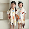 【BS234】日系塗鴉卡通人兄妹短袖洋裝套裝(1色)_2 【BS234】日系塗鴉卡通人兄妹短袖洋裝套裝(1色)_2
