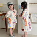 【BS234】日系塗鴉卡通人兄妹短袖洋裝套裝(1色)_5 【BS234】日系塗鴉卡通人兄妹短袖洋裝套裝(1色)_5