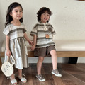 【BS245】日系小怪獸條紋兄妹短袖洋裝套裝(1色)_3 【BS245】日系小怪獸條紋兄妹短袖洋裝套裝(1色)_3