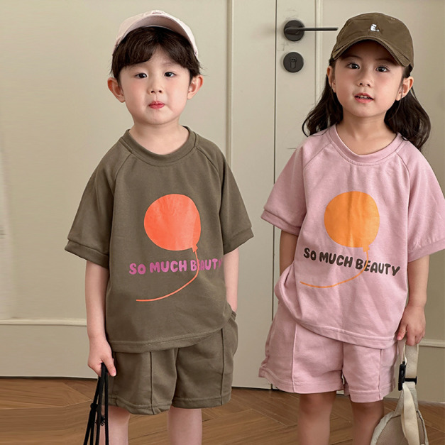 【BS251】日系字母氣球兄妹短袖洋裝套裝(2色) 【BS251】日系字母氣球兄妹短袖洋裝套裝(2色)