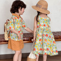 【BS244】日系水彩水果兄妹短袖洋裝套裝(1色)_3 【BS244】日系水彩水果兄妹短袖洋裝套裝(1色)_3