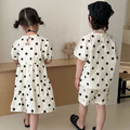 【BS250】日系黑白點點兄妹短袖洋裝套裝(1色)_3 【BS250】日系黑白點點兄妹短袖洋裝套裝(1色)_3