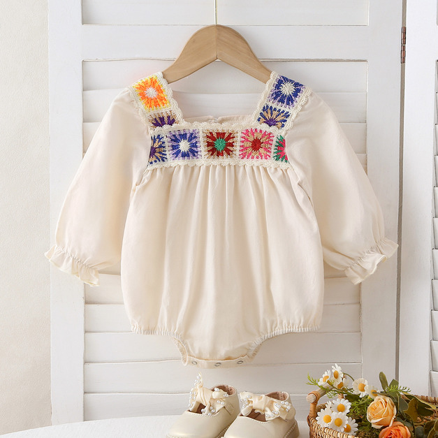 【BA477】韓版刺繡圖騰長袖包屁衣(1色) 【BA477】韓版刺繡圖騰長袖包屁衣(1色)