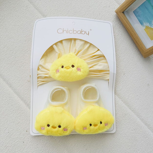 【BP058】歐美風立體造型寶寶帽子襪子套組(立體小鴨) 【BP058】歐美風立體造型寶寶帽子襪子套組(立體小鴨)