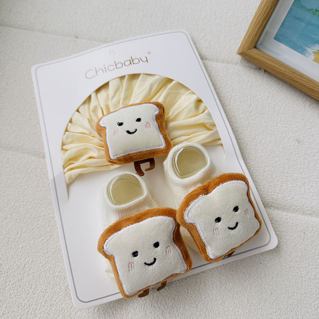 【BP054】歐美風立體造型寶寶帽子襪子套組(立體吐司) 【BP054】歐美風立體造型寶寶帽子襪子套組(立體吐司)