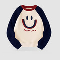 【F191】日系撞色大笑臉全家福親子長袖上衣(1色)_1 【F191】日系撞色大笑臉全家福親子長袖上衣(1色)_1