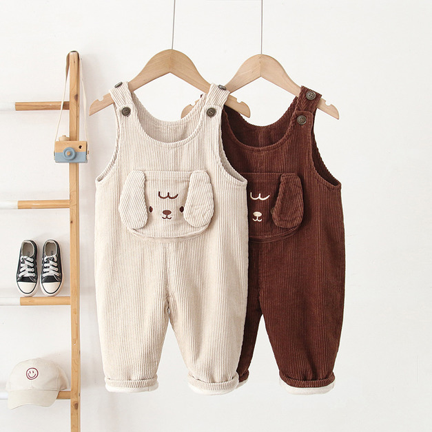 【BR011】狗狗燈芯絨吊帶褲(2色) 【BR011】狗狗燈芯絨吊帶褲(2色)