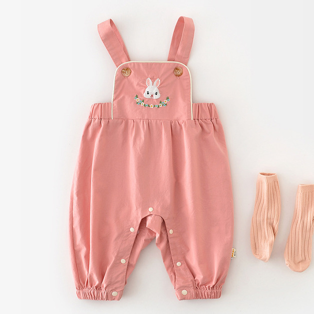 【BR016】日系清新粉紅兔兔吊帶褲 【BR016】日系清新粉紅兔兔吊帶褲