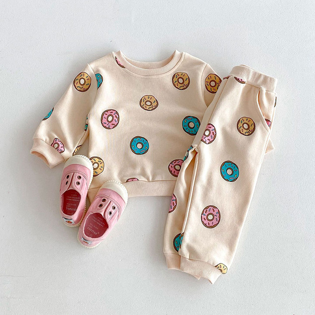 【BE169】日系繽紛甜甜圈長袖長褲套裝 【BE169】日系繽紛甜甜圈長袖長褲套裝