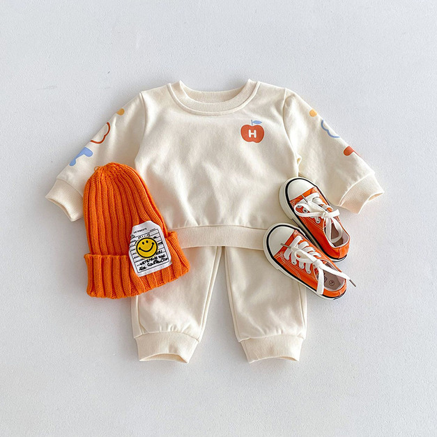 【BE173】日系字母蘋果長袖長褲套裝 【BE173】日系字母蘋果長袖長褲套裝