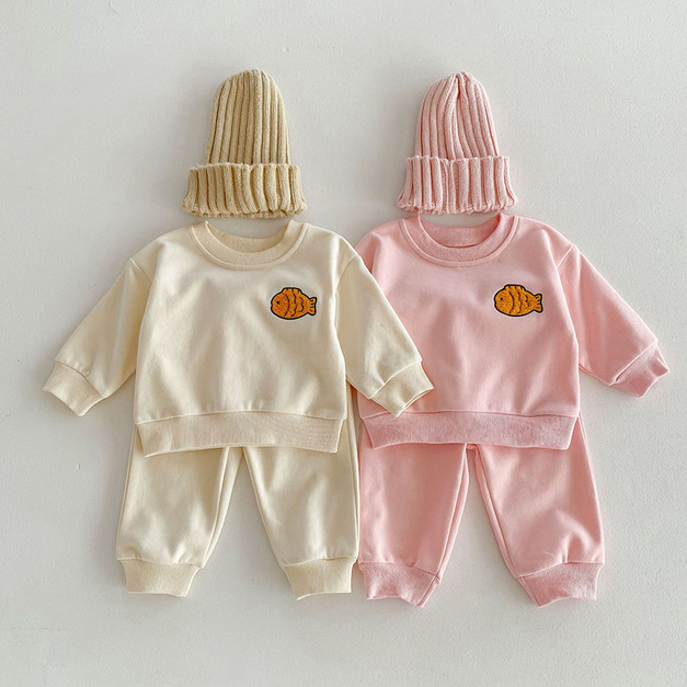 【BE174】日系刺繡小魚長袖長褲套裝 【BE174】日系刺繡小魚長袖長褲套裝