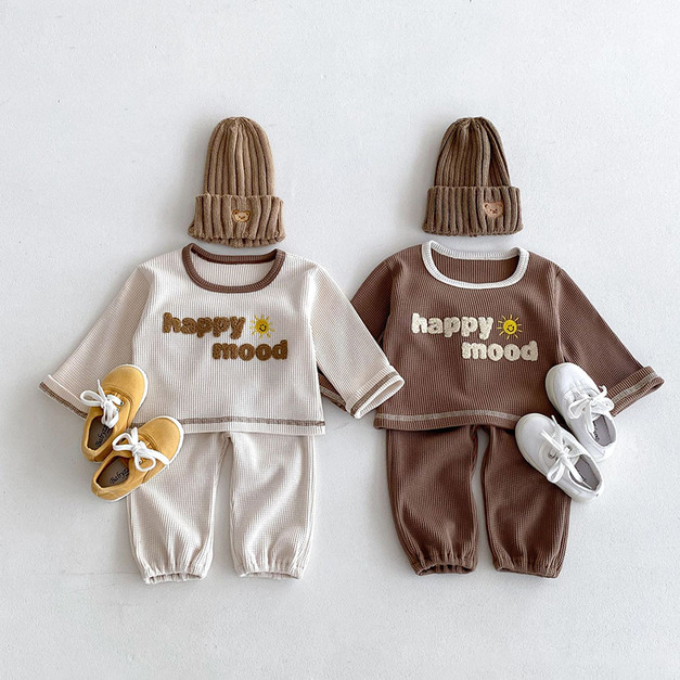 【BE182】日系字母太陽長袖長褲套裝(2色) 【BE182】日系字母太陽長袖長褲套裝(2色)