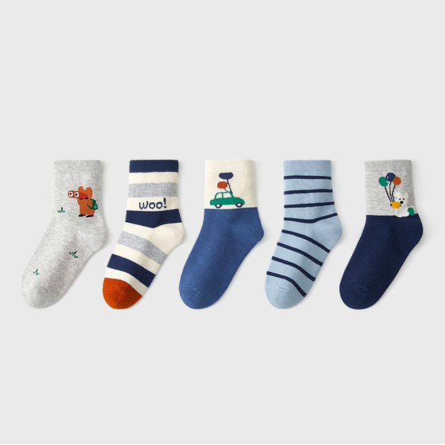 【SB124】童襪|日系快樂冬令營加厚中筒襪(5雙1組) 【SB124】童襪|日系快樂冬令營加厚中筒襪(5雙1組)