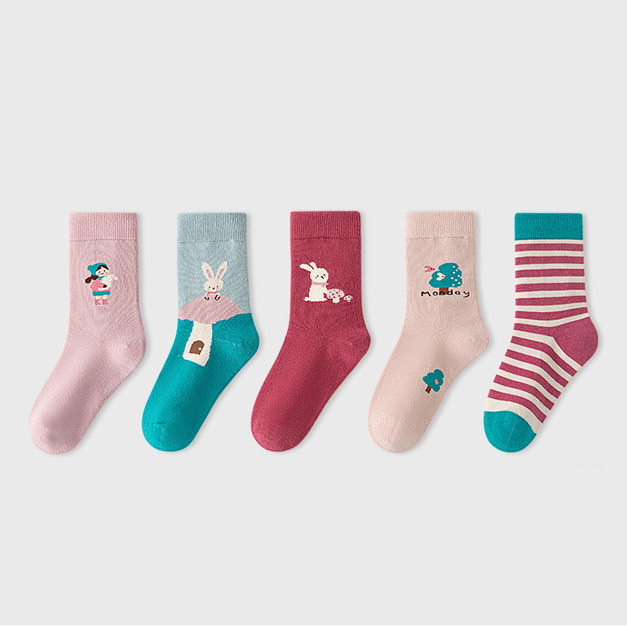 【SB123】童襪|日系蘑菇星球加厚中筒襪(5雙1組) 【SB123】童襪|日系蘑菇星球加厚中筒襪(5雙1組)