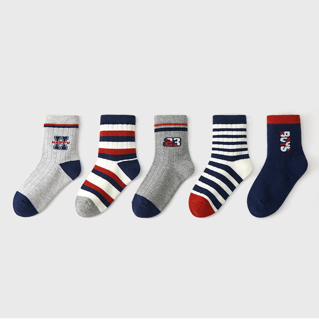 【SB128】童襪|美式潮童加厚中筒襪(5雙1組) 【SB128】童襪|美式潮童加厚中筒襪(5雙1組)