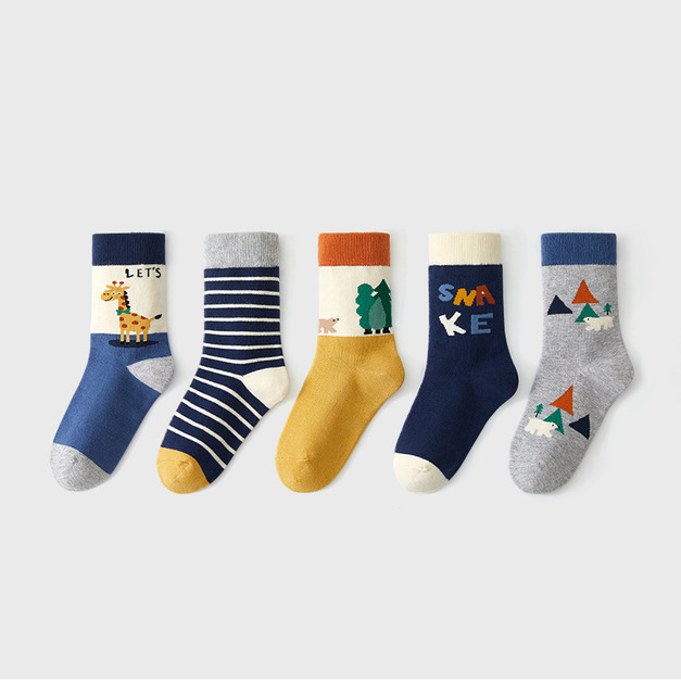 【SB120】童襪|日系奇幻冒險加厚中筒襪(5雙1組) 【SB120】童襪|日系奇幻冒險加厚中筒襪(5雙1組)