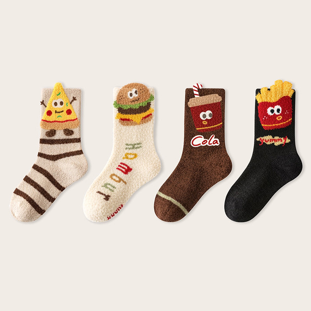 【SB161】童襪|美系快樂套餐加厚珊瑚絨中筒襪(4雙1組) 【SB161】童襪|美系快樂套餐加厚珊瑚絨中筒襪(4雙1組)