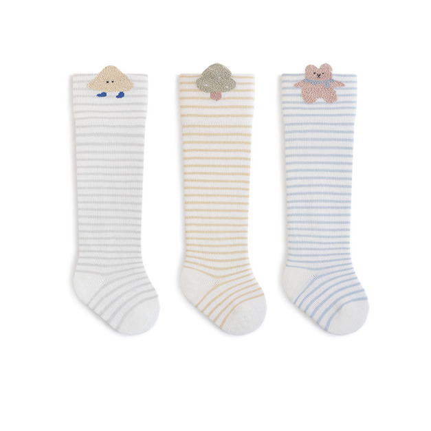 【SB109】童襪|日系條紋小熊加厚高筒襪(3雙1組) 【SB109】童襪|日系條紋小熊加厚高筒襪(3雙1組)