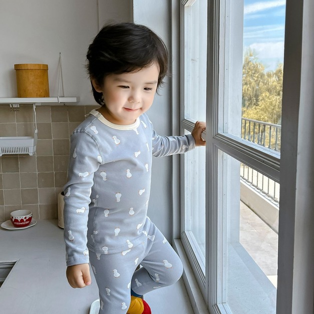 【HB020】日系大白鵝成套睡衣(長袖/長褲) 【HB020】日系大白鵝成套睡衣(長袖/長褲)