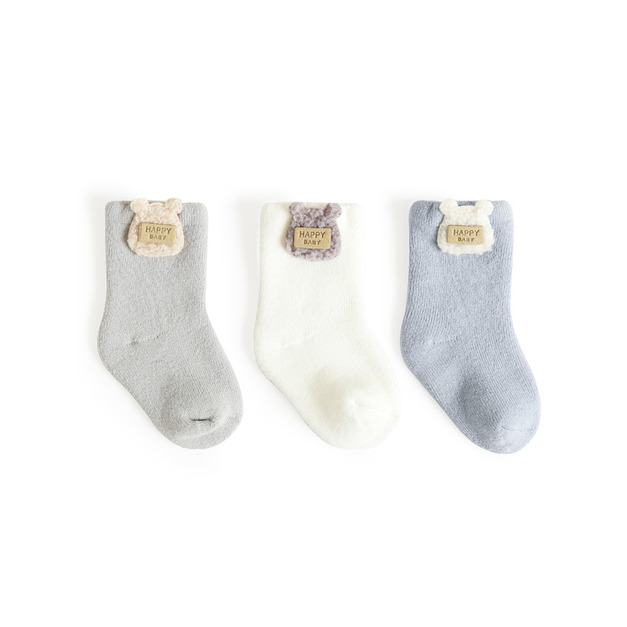 【SB196】童襪|日系毛線小熊加厚中筒襪(3雙1組) 【SB196】童襪|日系毛線小熊加厚中筒襪(3雙1組)