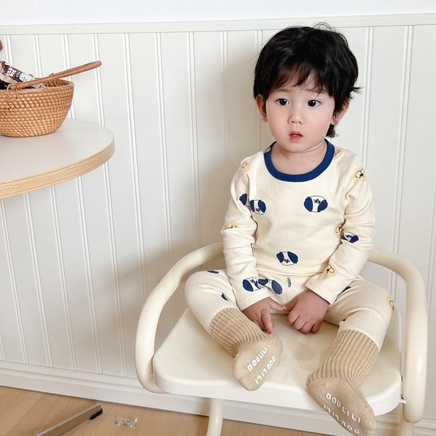 【HB022】日系小熊與狗成套睡衣(長袖/長褲) 【HB022】日系小熊與狗成套睡衣(長袖/長褲)