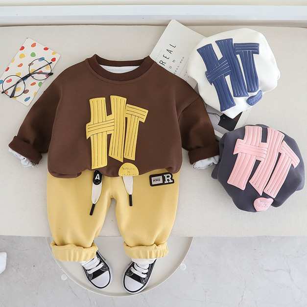 【BE204】日系字母嗨長袖長褲套裝(2色) 【BE204】日系字母嗨長袖長褲套裝(2色)