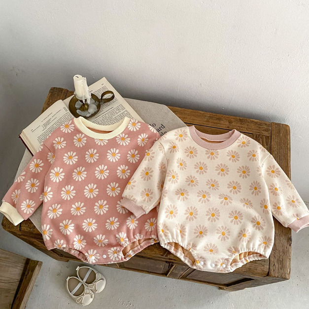 【BA888】日系小清新提花長袖包屁衣(2色) 【BA888】日系小清新提花長袖包屁衣(2色)