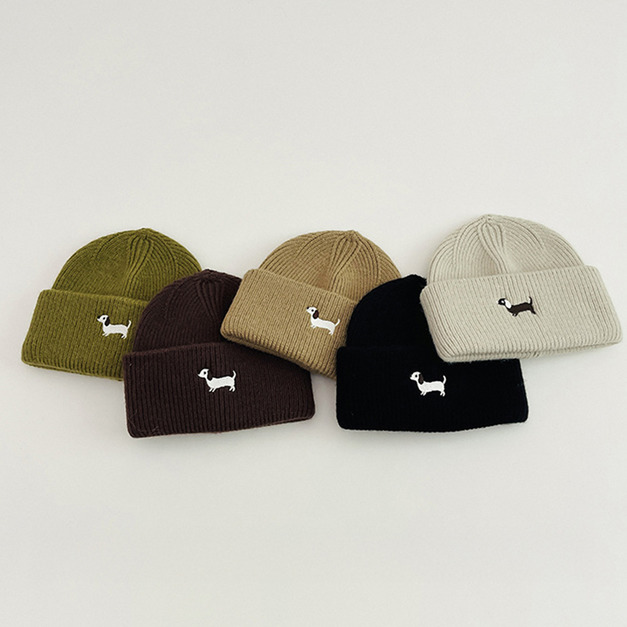 【BH029】韓版刺繡小狗護耳毛線帽(8色) 【BH029】韓版刺繡小狗護耳毛線帽(8色)