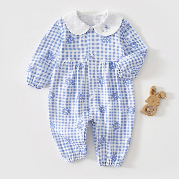 【BA950】日系花隅長袖連身衣(1色) 【BA950】日系花隅長袖連身衣(1色)