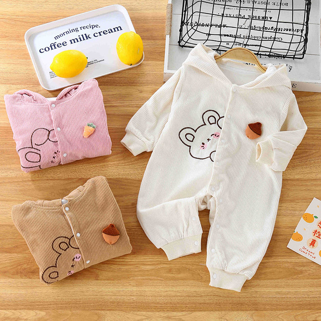 【BA974】小動物躲貓貓燈芯絨長袖連身衣(3色) 【BA974】小動物躲貓貓燈芯絨長袖連身衣(3色)