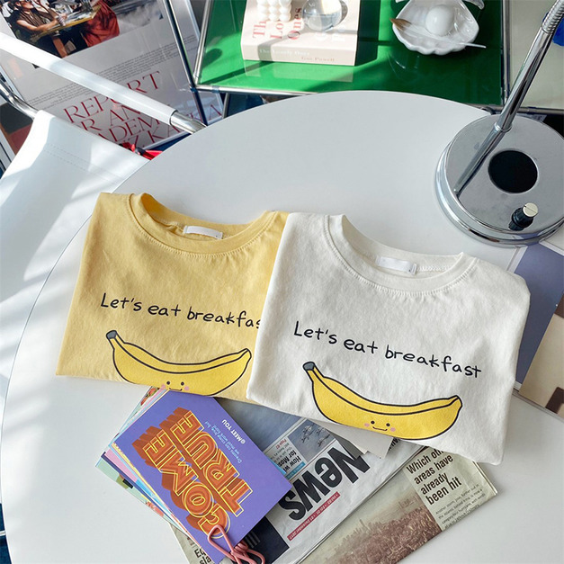 【BU279】韓版香蕉印花短袖上衣(2色) 【BU279】韓版香蕉印花短袖上衣(2色)