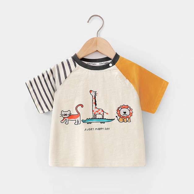 【BU284】日系撞色動物短袖上衣(1色) 【BU284】日系撞色動物短袖上衣(1色)