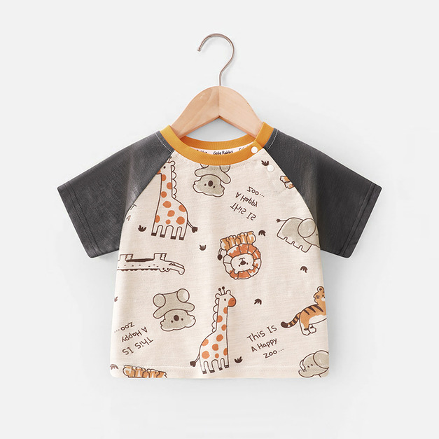 【BU282】日系滿版動物園短袖上衣(1色) 【BU282】日系滿版動物園短袖上衣(1色)