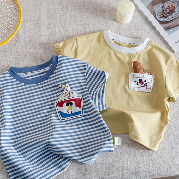 【BU297】韓版立體麵包可樂短袖上衣(2色) 【BU297】韓版立體麵包可樂短袖上衣(2色)