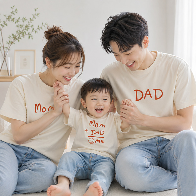 【F216】日系爸媽與我全家福短袖上衣包屁衣(2色) 【F216】日系爸媽與我全家福短袖上衣包屁衣(2色)