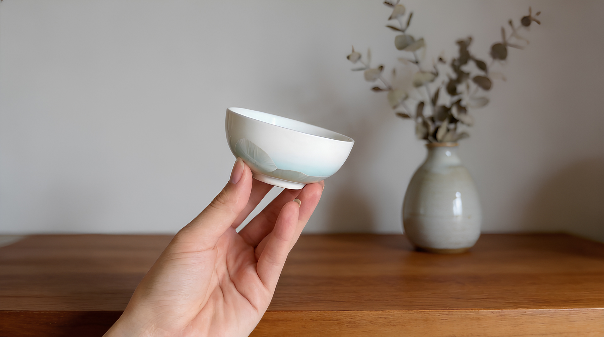 手工結晶釉茶杯特寫-荷葉晶花紋路