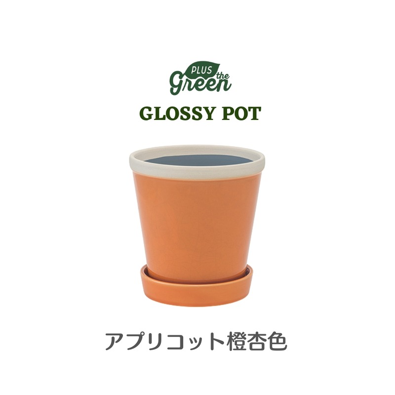 【POSH LIVING】Glossy Pot 冰裂感花盆陶盆- 橙杏色 【POSH LIVING】Glossy Pot 冰裂感花盆陶盆- 橙杏色