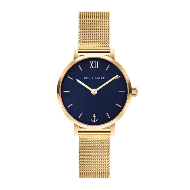 Paul Hewitt | Sailor Line Modest 藍面金框米蘭帶(PH-SA-G-XS-B-45S) Paul Hewitt | Sailor Line Modest 藍面金框米蘭帶(PH-SA-G-XS-B-45S)