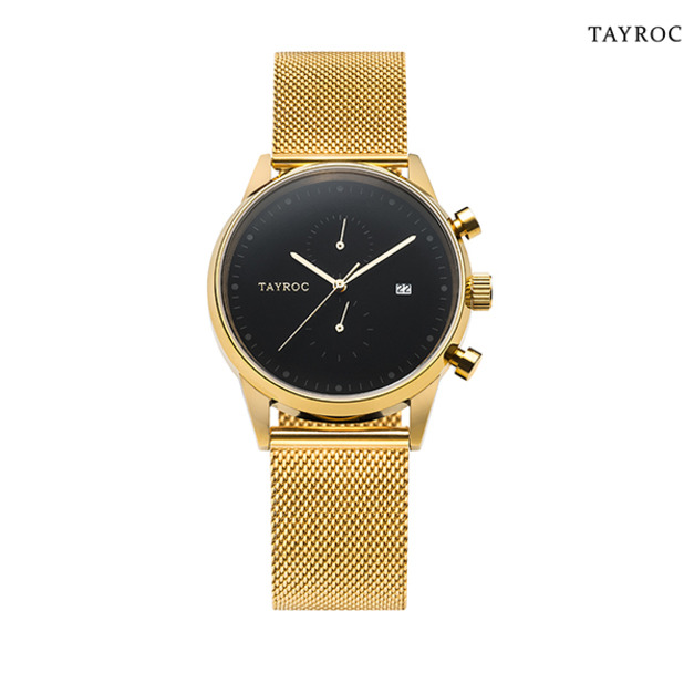 TAYROC   金殼黑面米蘭帶腕錶 (TXM090) TAYROC   金殼黑面米蘭帶腕錶 (TXM090)