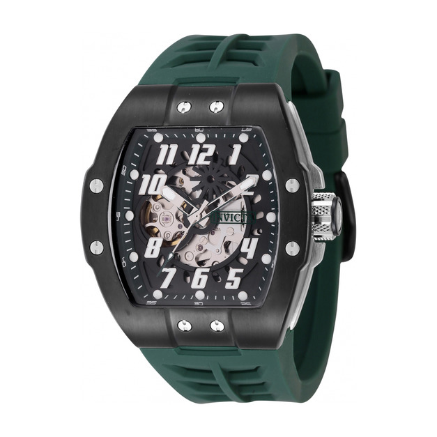 INVICTA |S1 Rally Store Exclusive 黑面 軍綠色矽膠錶帶 酒桶造型 自動上鍊機械錶(44890) INVICTA |S1 Rally Store Exclusive 黑面 軍綠色矽膠錶帶 酒桶造型 自動上鍊機械錶(44890)
