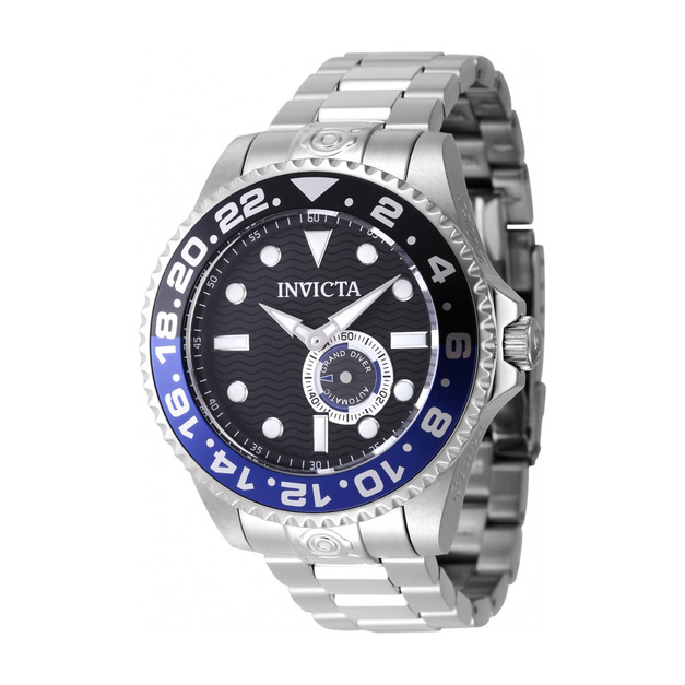 INVICTA |Pro Diver 黑面 藍黑框 銀色不鏽鋼錶帶 小秒盤 自動上鍊機械錶(47295) INVICTA |Pro Diver 黑面 藍黑框 銀色不鏽鋼錶帶 小秒盤 自動上鍊機械錶(47295)